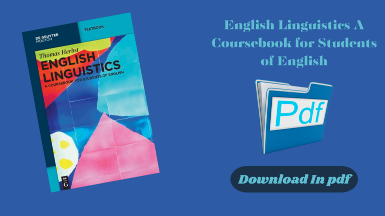 English Linguistics A Coursebook for Students of English