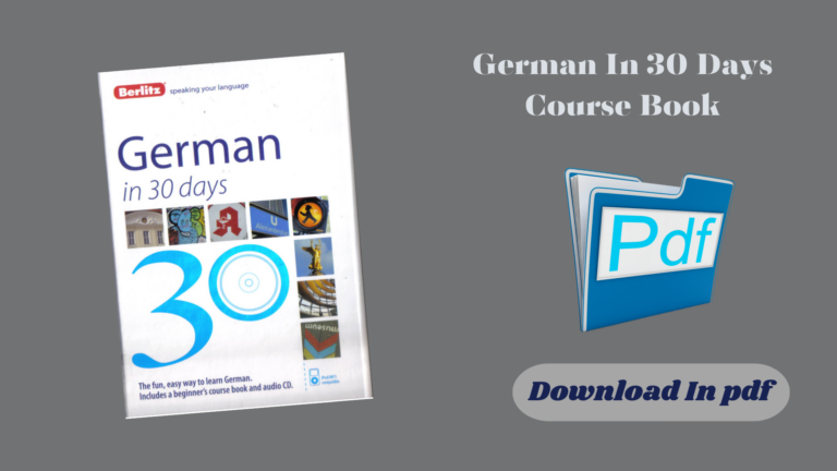 German In 30 Days Course Book