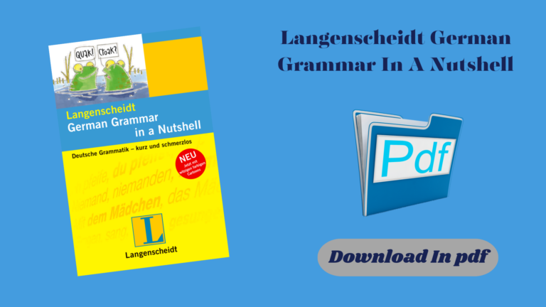 Langenscheidt German Grammar In A Nutshell