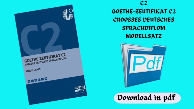 Goethe Zertifikat Pruefung C2 Grosses Deutsches Sprachdiplom Modellsatz