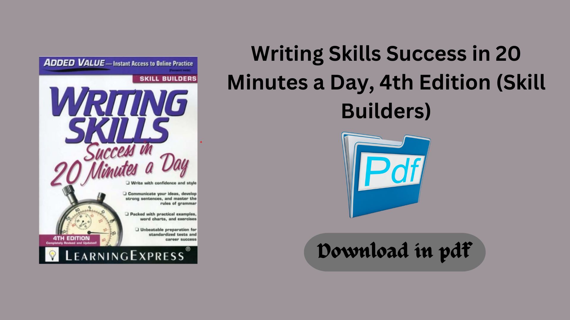 Writing Skills Success in 20 Minutes a Day, 4th Edition (Skill Builders ...