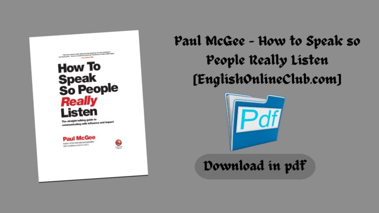Paul McGee – How to Speak so People Really Listen [EnglishOnlineClub.com]
